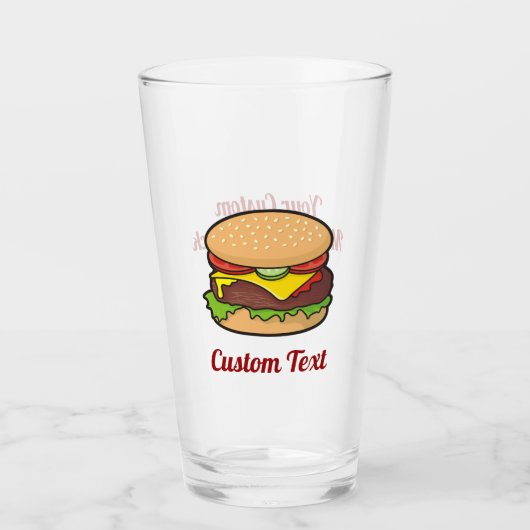 Cheeseburger Cartoon Glas (Voorkant)