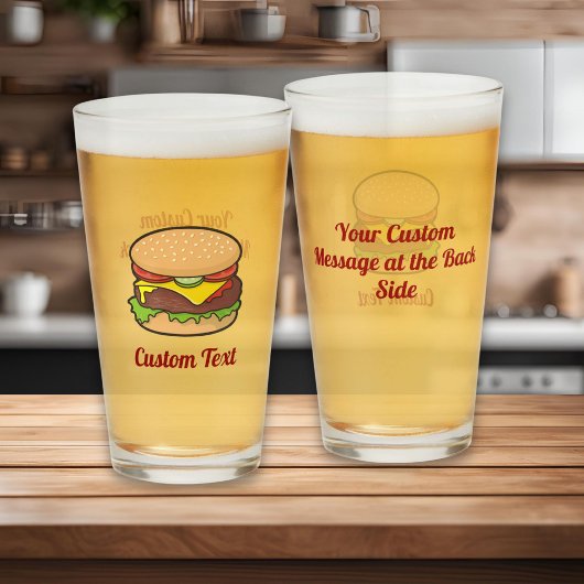 Cheeseburger Cartoon Glas