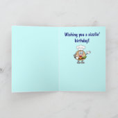 Cheeseburger Cartoon Happy Birthday Kaart (Binnen)