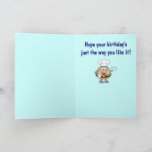 Cheeseburger Cartoon Happy Birthday Kaart (Binnen)