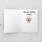 Cheeseburger Cartoon Happy Birthday Kaart (Binnen)