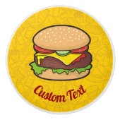 Cheeseburger Ceramic Knob. Keramische Knop (Voorkant)