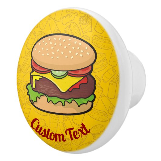 Cheeseburger Ceramic Knob. Keramische Knop (Rechts)