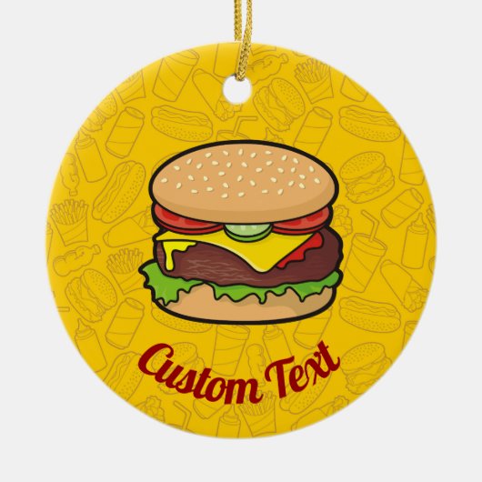Cheeseburger Ceramic Ornament (Voorkant)