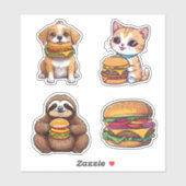 Cheeseburger Chews Waterdicht Sticker (Vel)