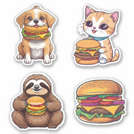 Cheeseburger Chews Waterdicht Sticker (Voorkant)