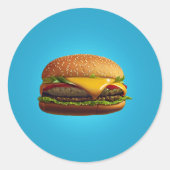 Cheeseburger Classic Round Sticker (Voorkant)