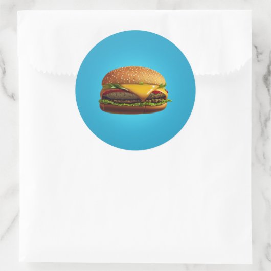 Cheeseburger Classic Round Sticker (Tas)