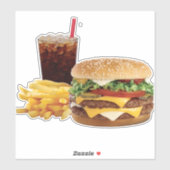Cheeseburger Combo Meal Sticker (Vel)