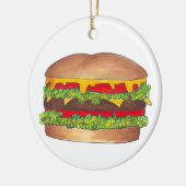 Cheeseburger Cookout Picnic Hamburger Burger Keramisch Ornament (Links)