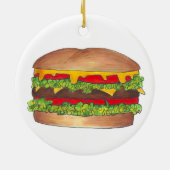 Cheeseburger Cookout Picnic Hamburger Burger Keramisch Ornament (Achterkant)
