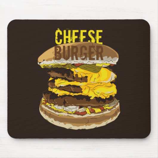 Cheeseburger Dark Mousepad Muismat (Voorkant)