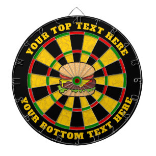 Cheeseburger Dartboard met aangepaste tekst Dartbord