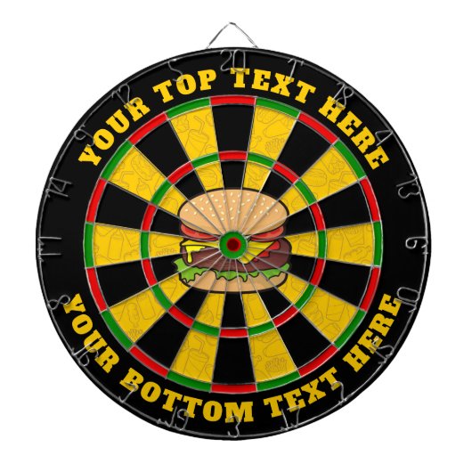 Cheeseburger Dartboard met aangepaste tekst Dartbord (Voorkant)