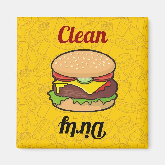 Cheeseburger Dishwasher Magnet (Voorkant)