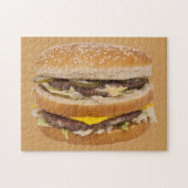Cheeseburger dubbel fastfood legpuzzel (Horizontaal)