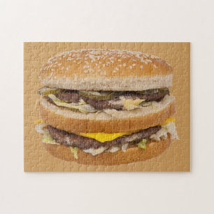 Cheeseburger dubbel fastfood legpuzzel