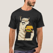 Cheeseburger eating llama friends t-shirt (Voorkant)