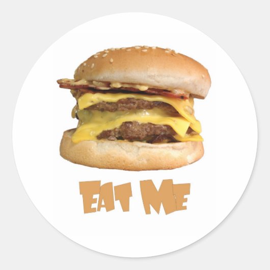 Cheeseburger - Eet me op Ronde Sticker (Voorkant)