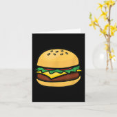 Cheeseburger Emoticon Hamburger Cheese BBQ Kaart (Gele Bloem)