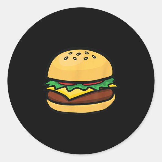 Cheeseburger Emoticon Hamburger Cheese BBQ Ronde Sticker (Voorkant)