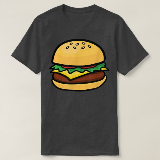Cheeseburger Emoticon Hamburger Cheese BBQ T-shirt (Design voorkant)