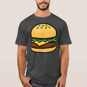 Cheeseburger Emoticon Hamburger Cheese BBQ T-shirt