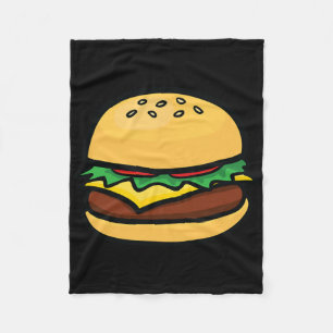 Cheeseburger Emoticon Hamburger Kaas Bbq  Fleece Deken