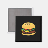 Cheeseburger Emoticon Hamburger Kaas Bbq  Magneet (Voorkant / Achterkant)