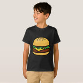 Cheeseburger Emoticon Hamburger Kaas Bbq  T-shirt (Voorkant volledig)