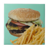 Cheeseburger en Fransen Tegeltje (Voorkant)
