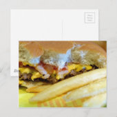 Cheeseburger en Fries Briefkaart (Voorkant / Achterkant)
