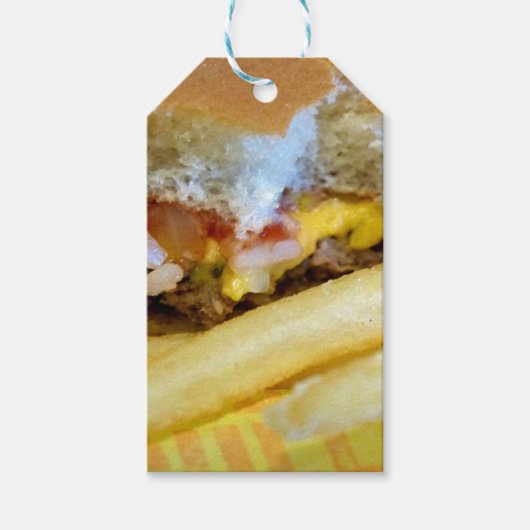 Cheeseburger en Fries Cadeaulabel (Voorkant)