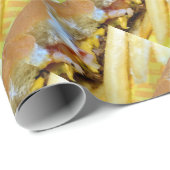 Cheeseburger en Fries Cadeaupapier (Rol Hoek)