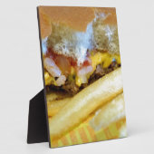 Cheeseburger en Fries Fotoplaat (Zijkant)