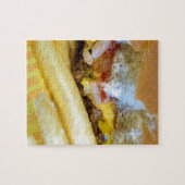 Cheeseburger en Fries Legpuzzel (Horizontaal)