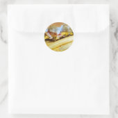 Cheeseburger en Fries Ronde Sticker (Tas)
