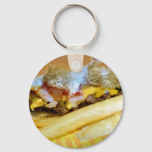 Cheeseburger en Fries Sleutelhanger