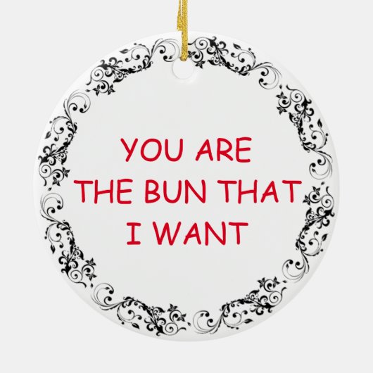 Cheeseburger en friet Flirty Keramisch Ornament (Achterkant)