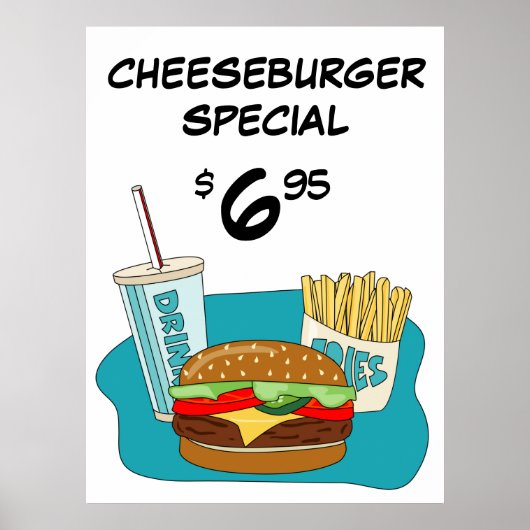 Cheeseburger en friet speciaal poster (Voorkant)