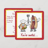 Cheeseburger en Hot Dog Cook-Out Kaart (Voorkant / Achterkant)