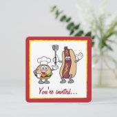 Cheeseburger en Hot Dog Cook-Out Kaart (Staand voorkant)