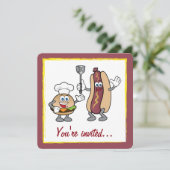 Cheeseburger en Hot Dog Cook-Out Kaart (Staand voorkant)