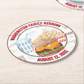 Cheeseburger Fast Food Summer BBQ Diner Ronde Kartonnen Onderzetter (Gebogen)