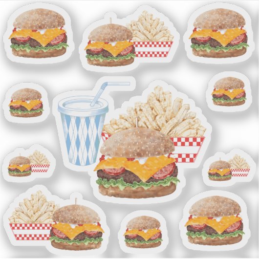 Cheeseburger Fastfood Sticker (Voorkant)