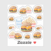 Cheeseburger Fastfood Sticker (Vel)