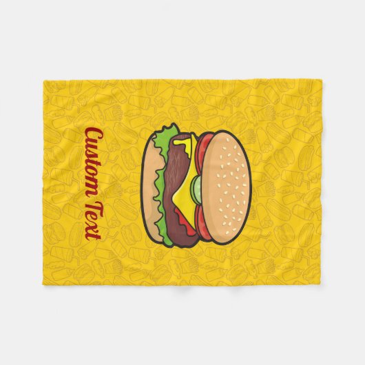 Cheeseburger Fleece Blanket (Voorkant (Horizontaal))