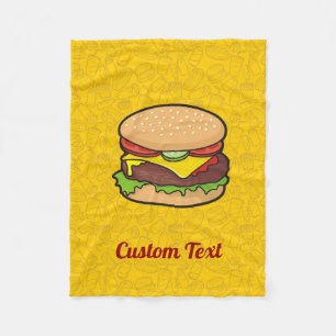 Cheeseburger Fleece Blanket Deken