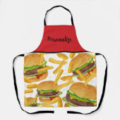 Cheeseburger & Fries Apron Schort (Voorkant)