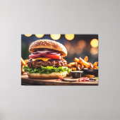 Cheeseburger & Frites Canvas Afdruk (Voorkant)